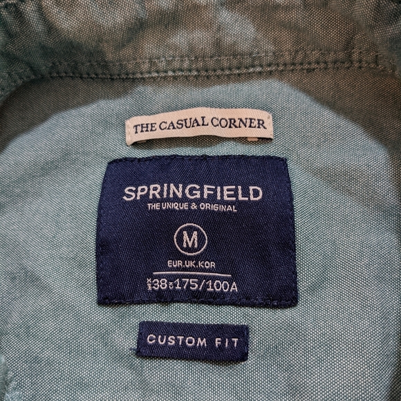 Springfield The Casual Corner Mens Button Up Shirt Size Medium Blue Custom Fit. - Picture 5 of 6